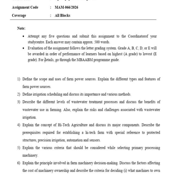 MAM-66 QUESTION PAPER