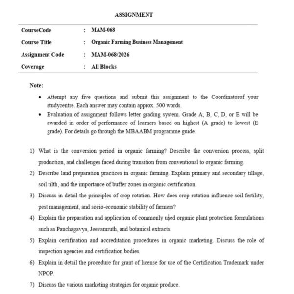 MAM 68 QUESTION PAPER