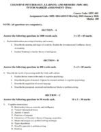 MPC 001 QUESTION PAPER