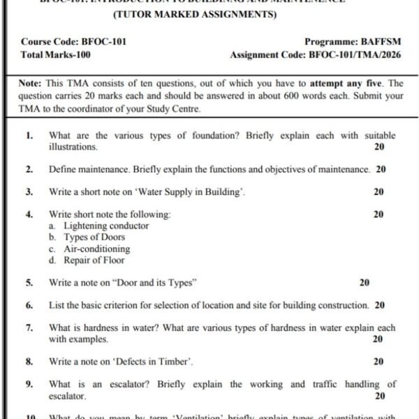 BFOC 101 QUESTION PAPER