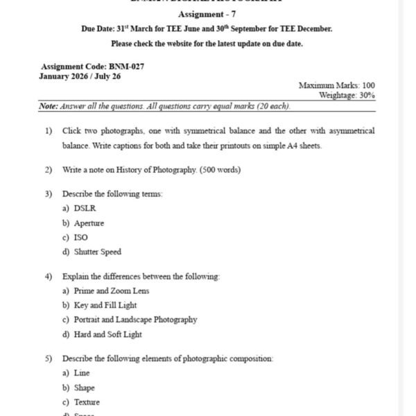 BNM 27 QUESTION PAPER