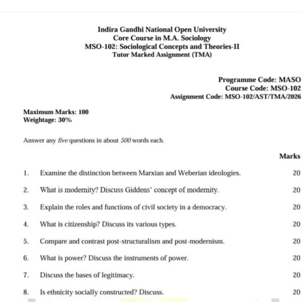 MSO 102 QUESTION PAPERE