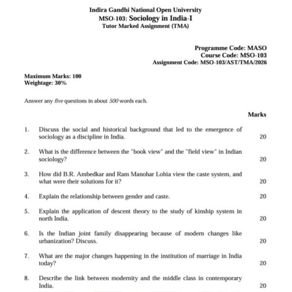 MSO 103 QUESTION PAPERE