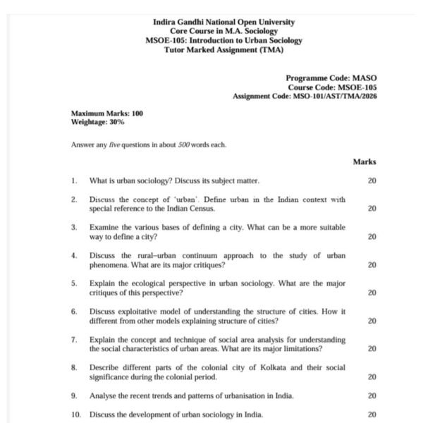 MSOE 105 QUESTION PAPER