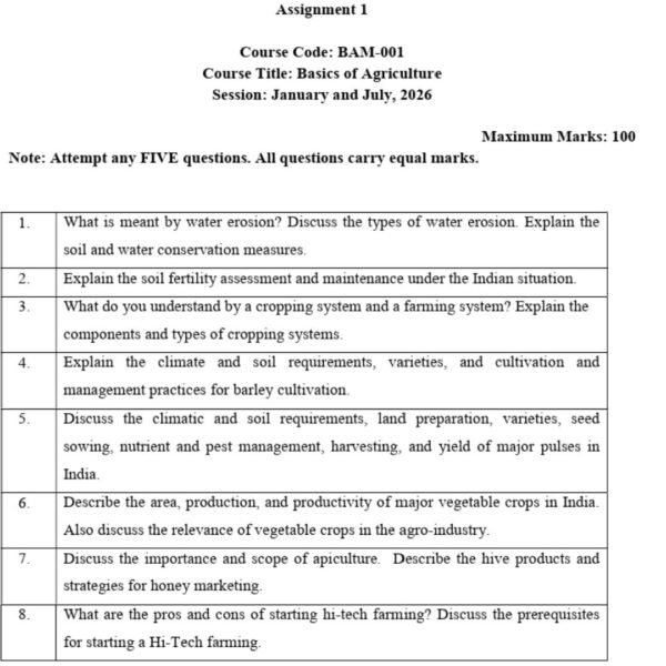 BAM-001 QUESTION PAPER