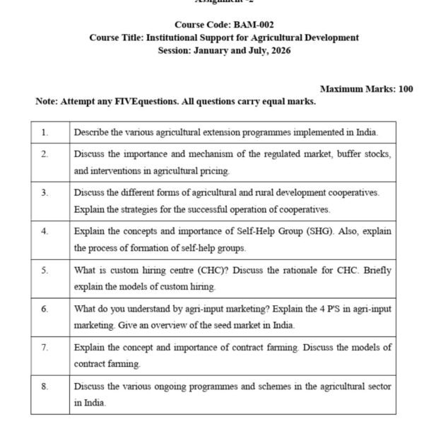 BAM 2 QUESTION PAPER