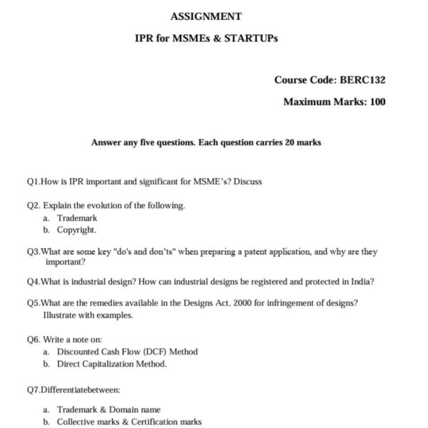 BERC 132 QUESTION PAPER