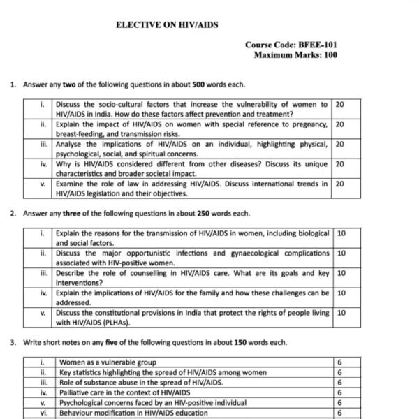 BFEE-101 QUESTION PAPER