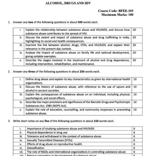BFEE-103 QUESTION PAPER