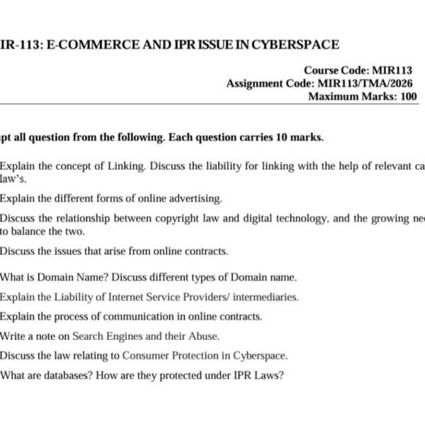 MIR 113 QUESTION PAPER