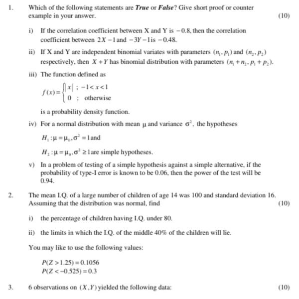 MTE 011 QUESTION PAPER