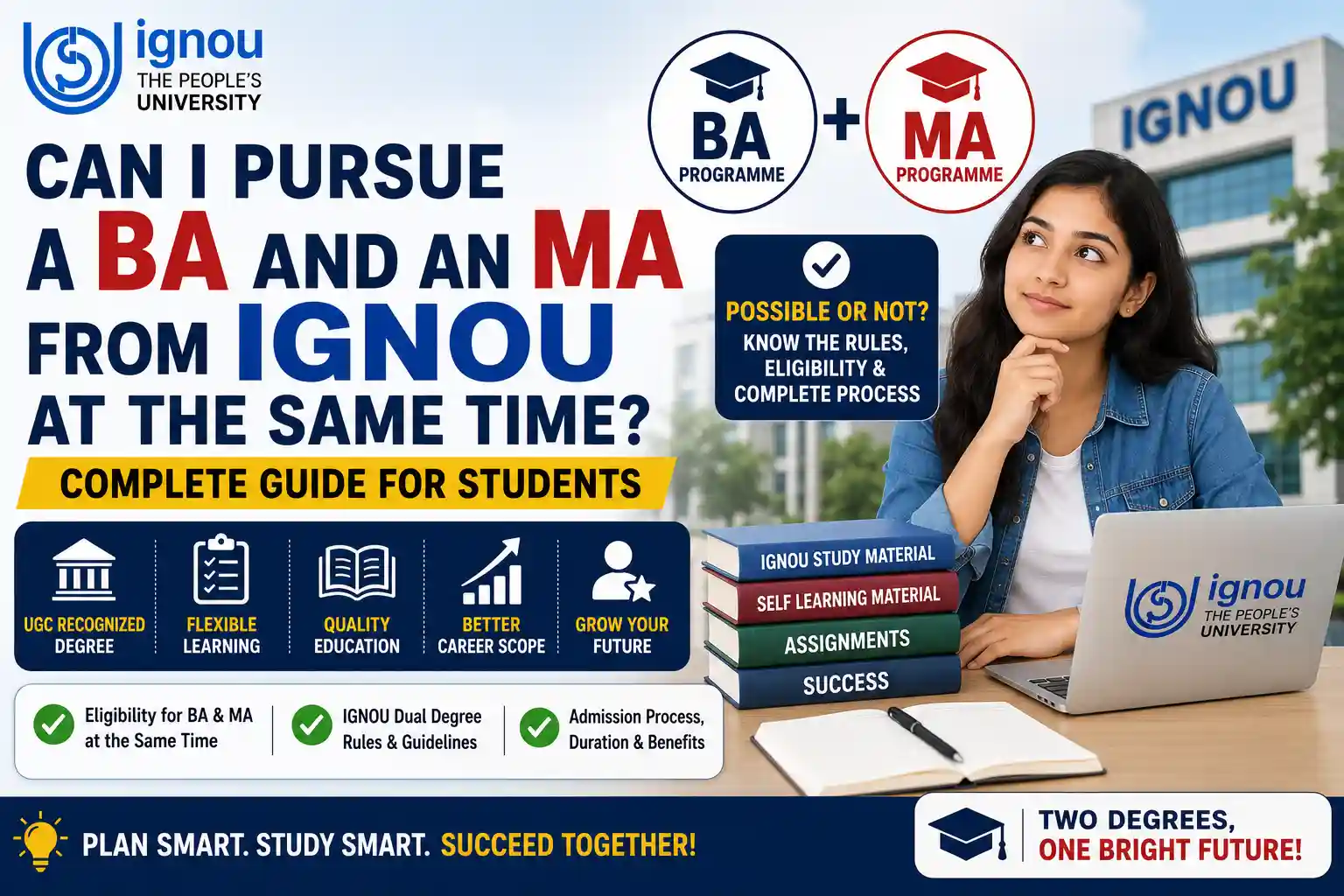 Can I pursue a BA and an MA from IGNOU at the same time? Eligibility and simultaneous degree rules