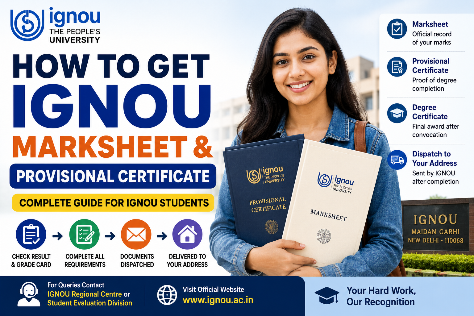 How to Get IGNOU Marksheet & Provisional Certificate