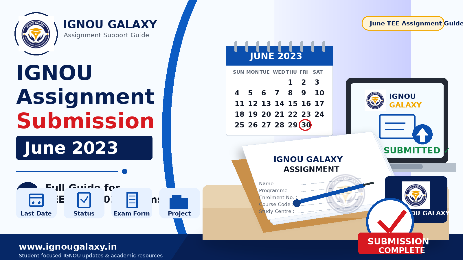 IGNOU Assignment Submission June 2023 guide for students