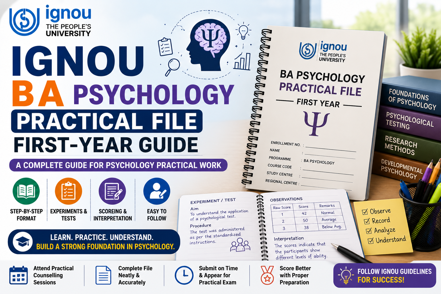 IGNOU BA Psychology Practical File First-Year Guide