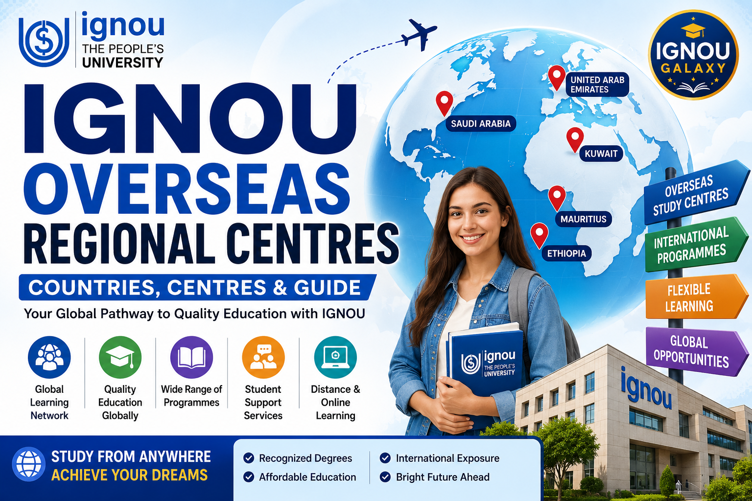 IGNOU Overseas Regional Centres Countries, Centres & Guide
