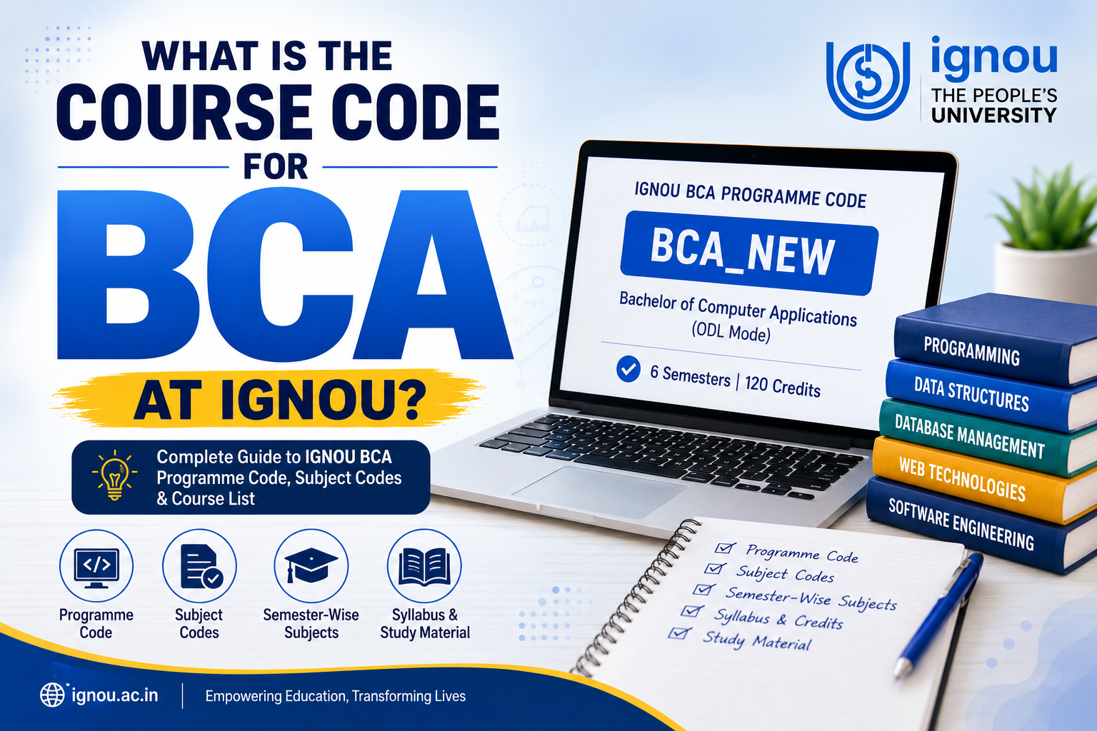 What is the course code for BCA at IGNOU?