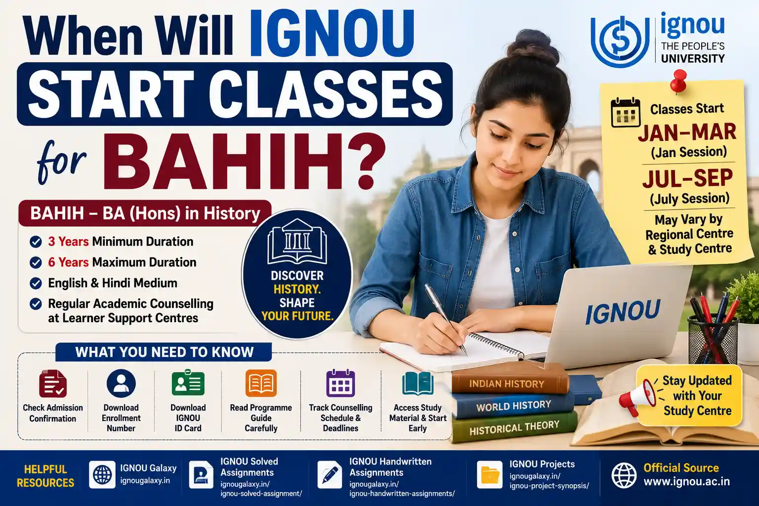 When Will IGNOU Start Classes for BAHIH