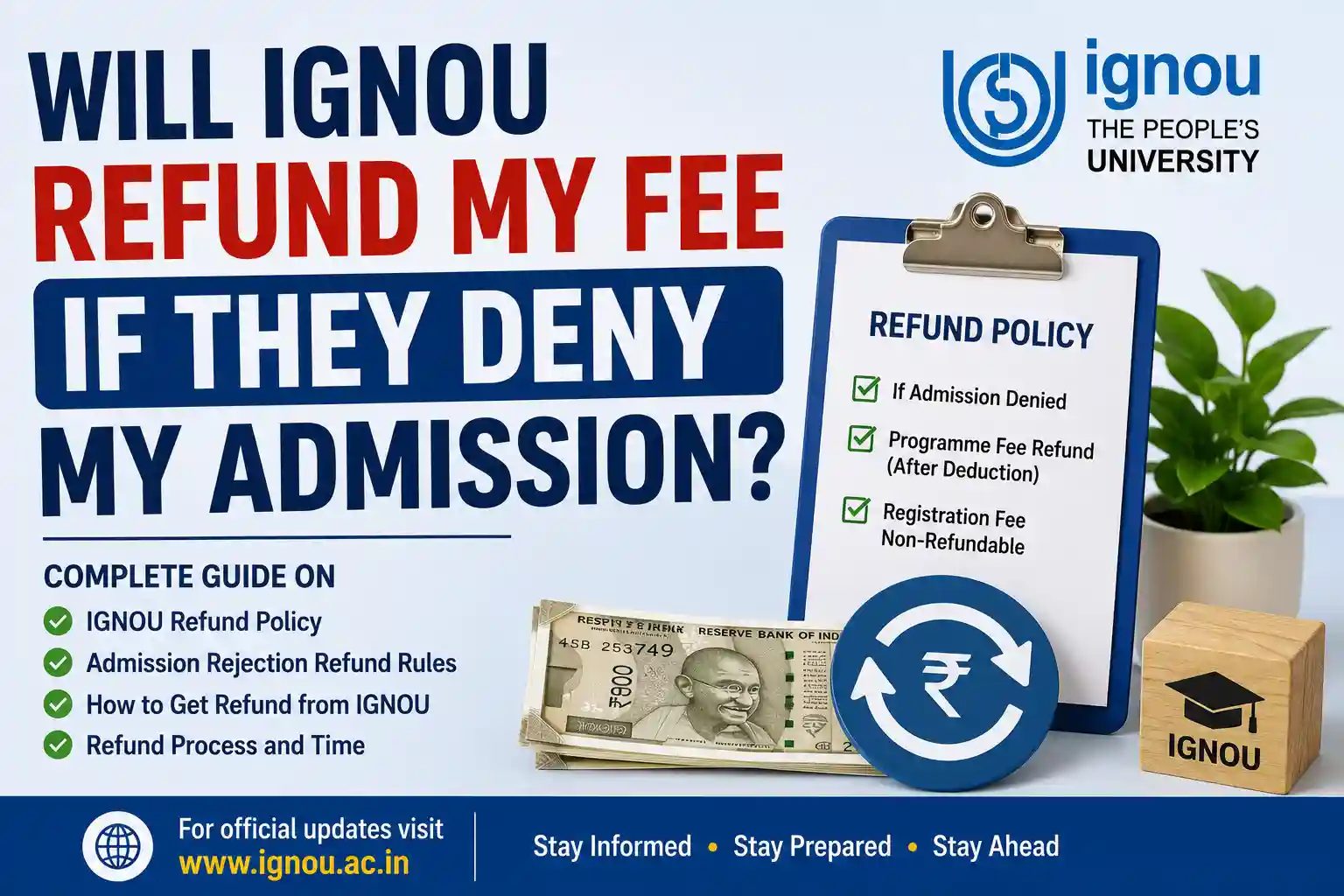 Will IGNOU Refund My Fee If They Deny My Admission
